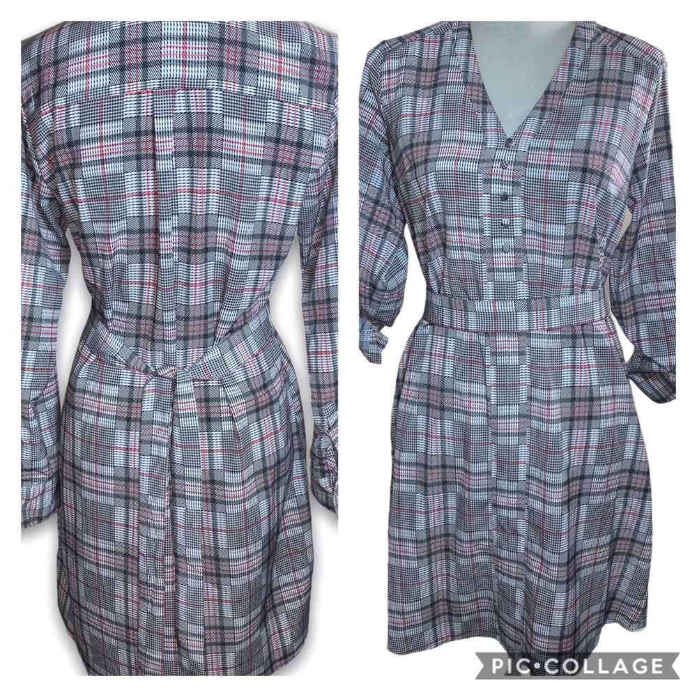 Express plaid Shirt dress / belted dress/ s size